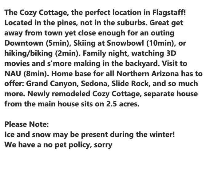 The Cozy Cottage Flagstaff Esterno foto
